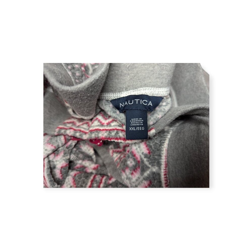 Nautica Winter Themed Red White Gray Women Fleece Pajamas 2 Piece Set Size XXL - Picture 5 of 16